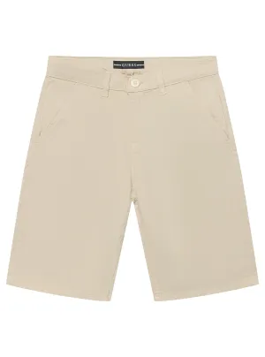 Beige Sateen Chino Shorts (7-16) Guess