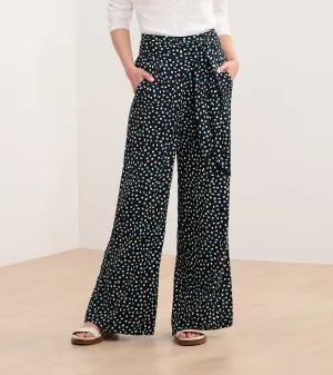Belted Wide Leg Pants - Multi Dots -Hatley