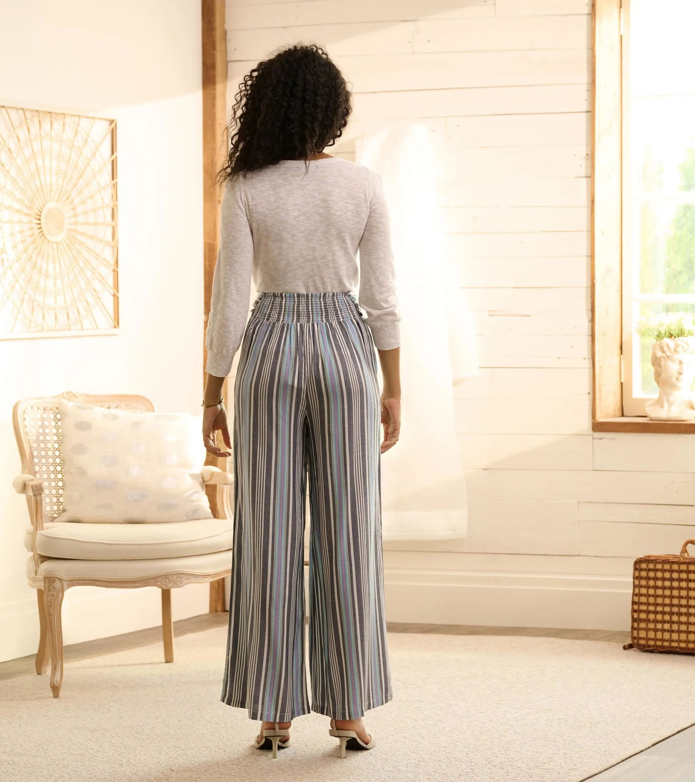 Belted Wide Leg Pants - Rainbow Stripes -Hatley