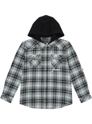 Black Flannel Long Sleeve Shirt (7-16) Guess