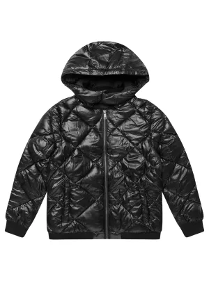 Black Hooded Bomber Jacket (7-16) Guess