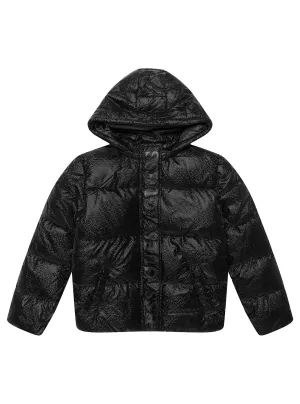 Black Hooded Puffer Jacket (7-16) Guess