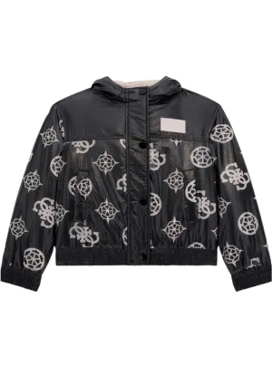 Black Pink Logo Padded Jacket (7-16) Guess