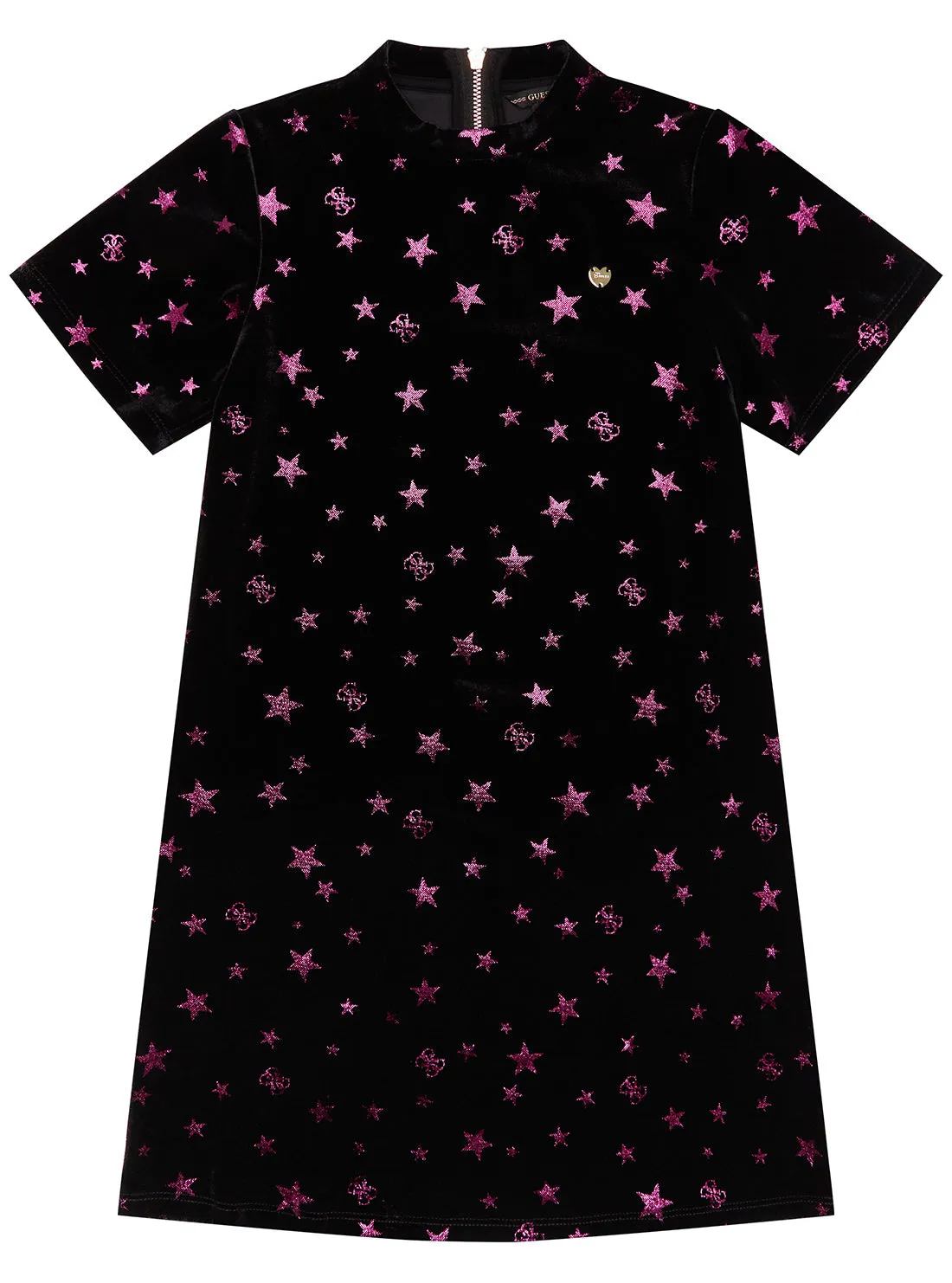 Black Star Print Short Sleeves Dress (2-7) Guess