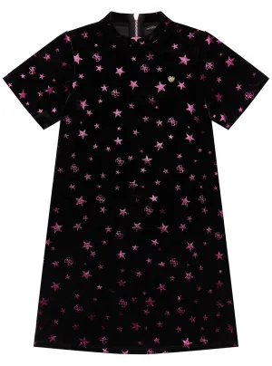 Black Star Print Short Sleeves Dress (2-7) Guess