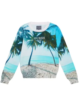 Blue Beach Print Jumper (2-7) Guess