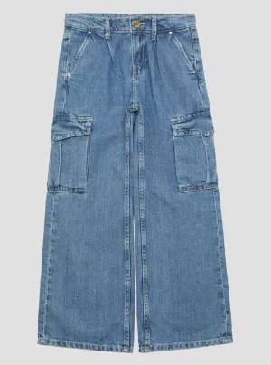 Blue Denim Cargo Pants (7-16) Guess