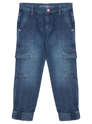 Blue Denim Cargo Straight Pants (2-7) Guess