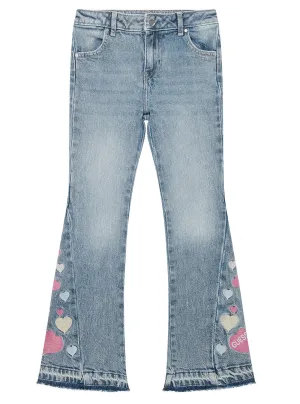 Blue Denim Flare Jeans Guess