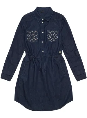 Blue Denim Long Sleeve Dress (7-16) Guess