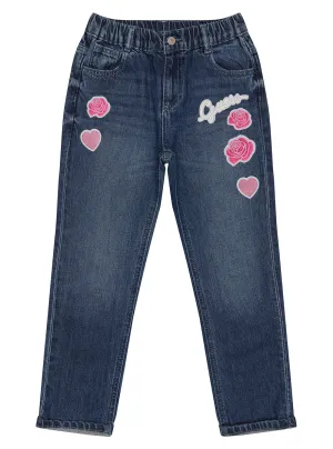 Blue Denim Mom High-Rise Pants (2-7) Guess
