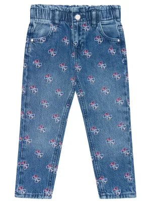 Blue Denim Paper Bag Jeans (2-7) Guess