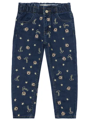 Blue Denim Paper Bag Pants (2-7) Guess