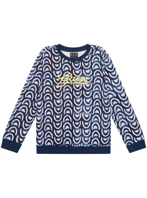 Blue Floral Tile Active Top (2-7) Guess