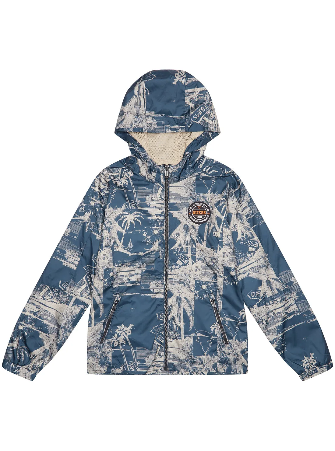 Blue Hooded Long Sleeve Windbreaker (7-16) Guess