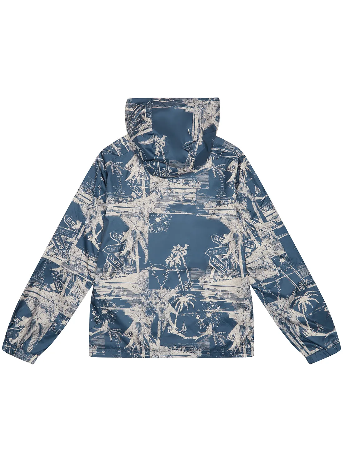 Blue Hooded Long Sleeve Windbreaker (7-16) Guess