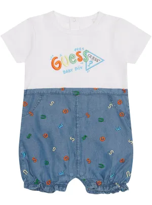 Blue Mixed Fabric Shortie (2-7) Guess