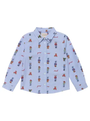 Blue Oxford Adjustable Long Sleeve Shirt (2-7) Guess