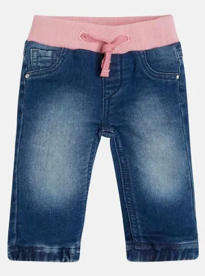 Blue Pull On Pants (0-24m) Guess
