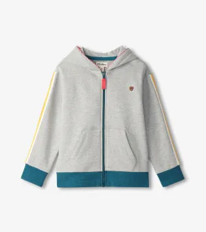 Boys Athletic Grey Zip-Up Hoodie -Hatley