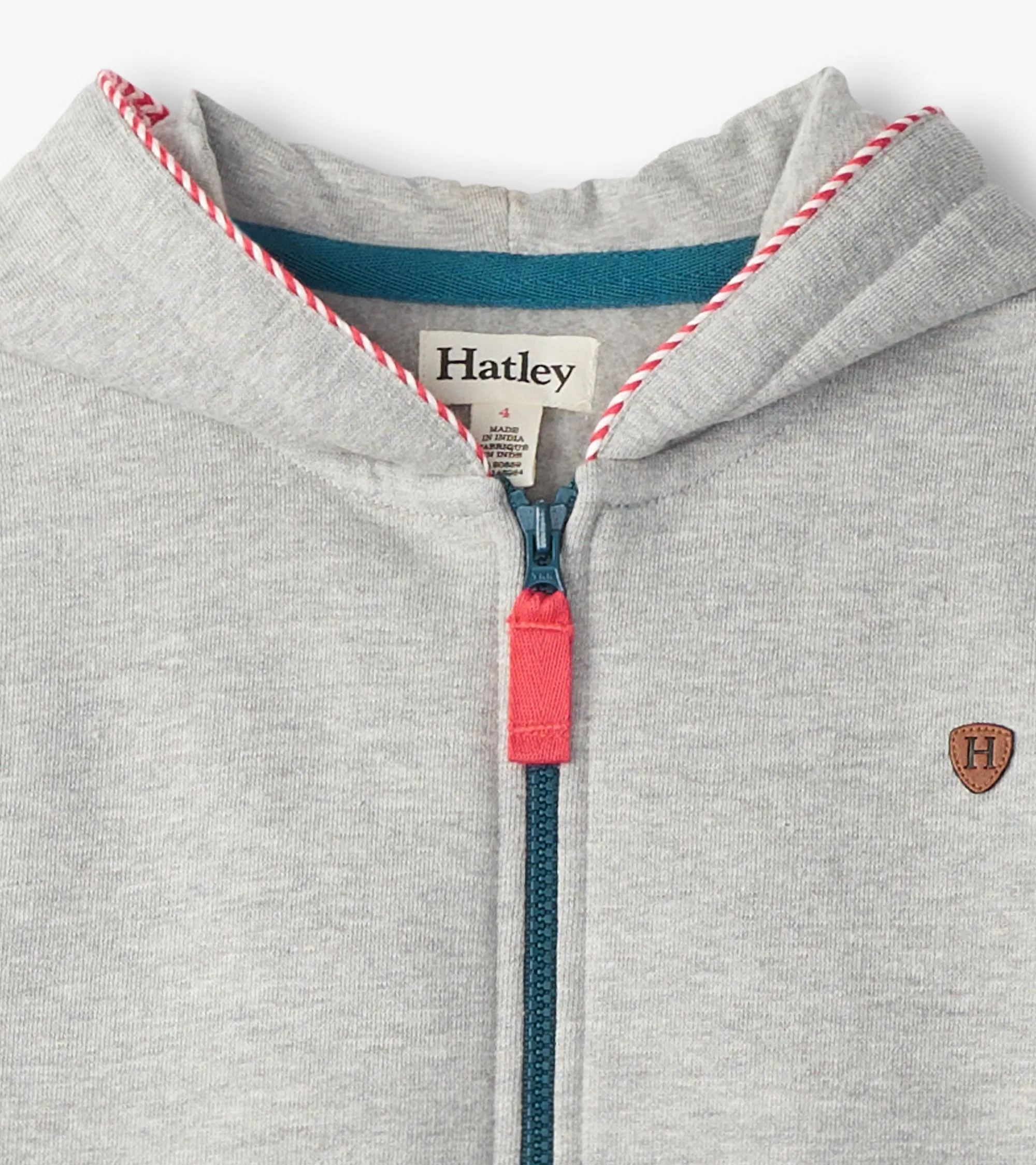 Boys Athletic Grey Zip-Up Hoodie -Hatley