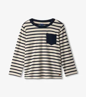 Boys Black & Cream Long Sleeve Bamboo T-Shirt -Hatley