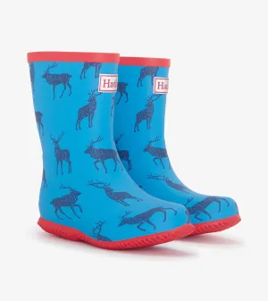 Boys Blue Elks Packable Rain Boots -Hatley