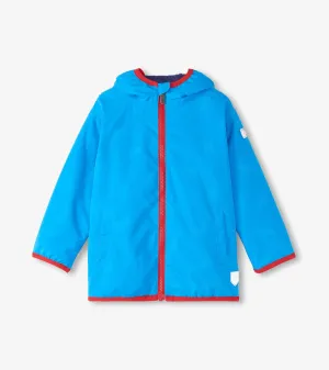 Boys Blue Elks Zip-Up Lightweight Rain Jacket -Hatley