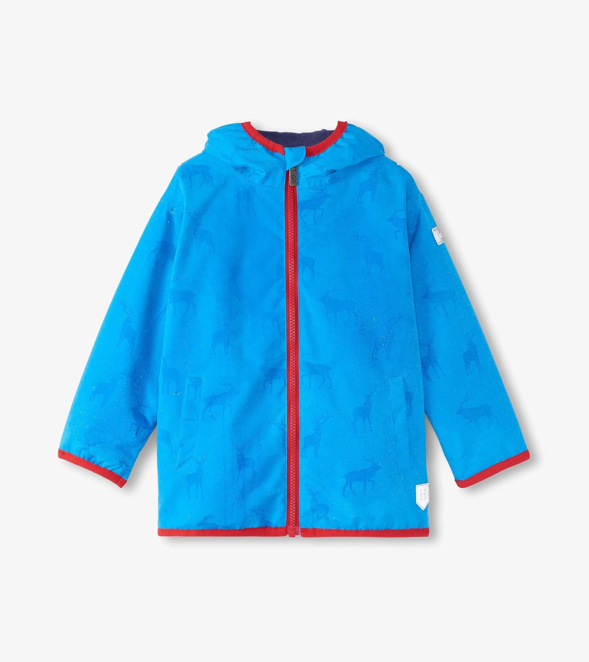 Boys Blue Elks Zip-Up Lightweight Rain Jacket -Hatley