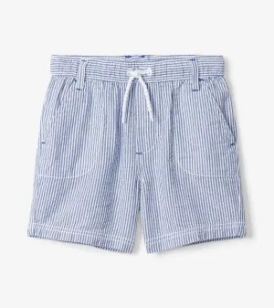 Boys Blue Stripes Woven Shorts -Hatley