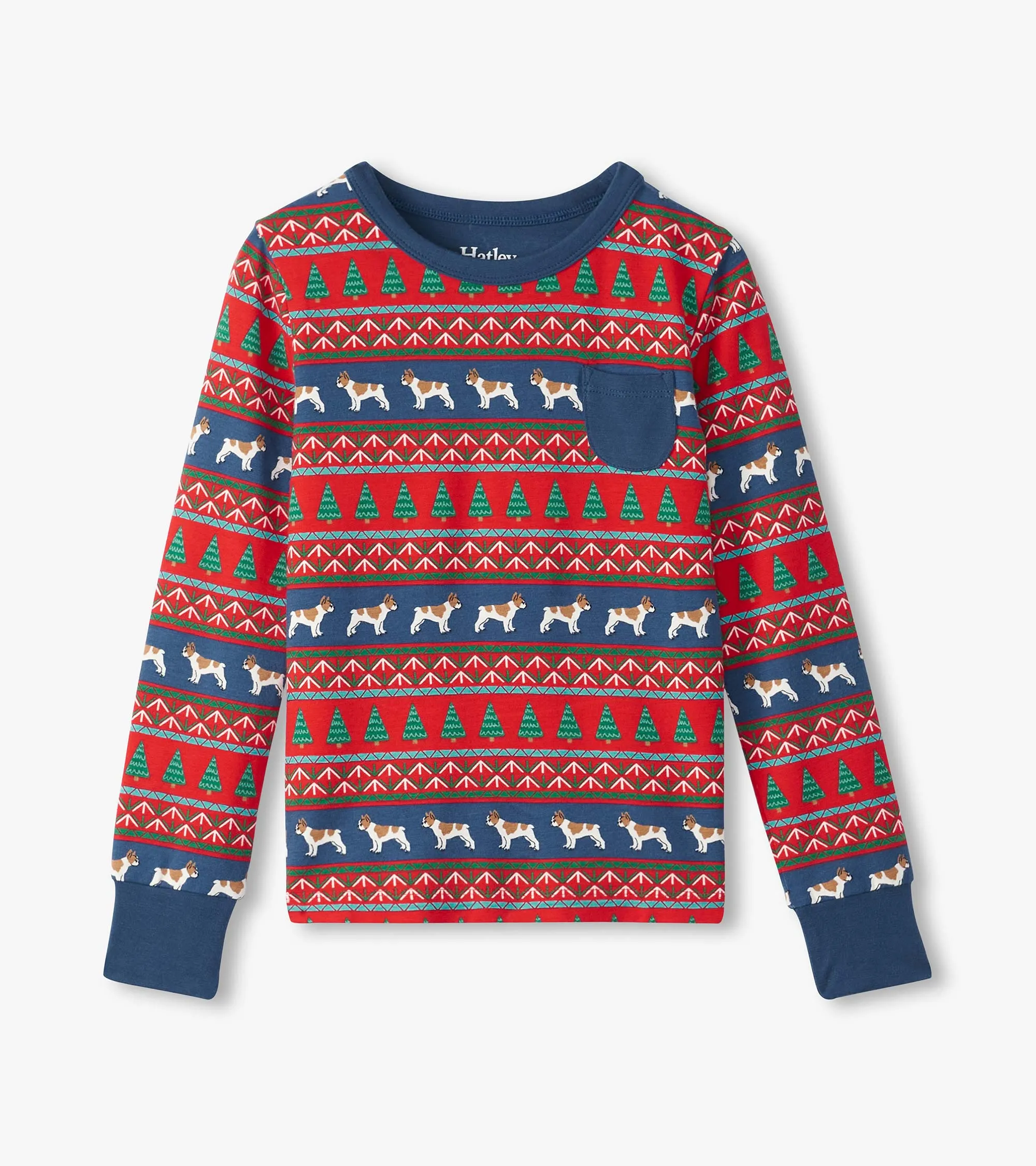 Boys Bulldog Fair Isle Bamboo Pajama Set -Hatley