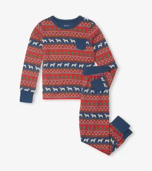 Boys Bulldog Fair Isle Bamboo Pajama Set -Hatley