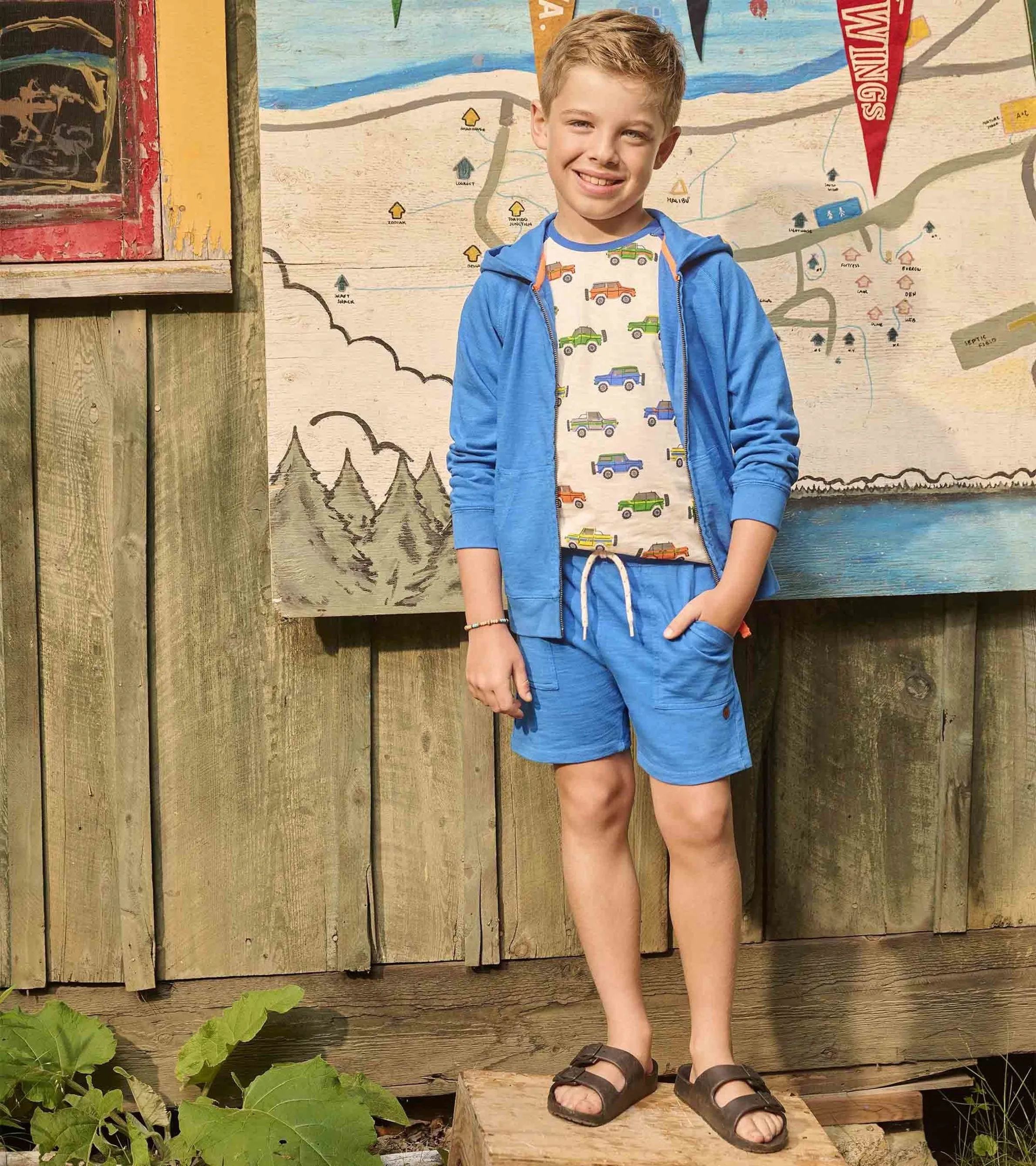 Boys Deep Blue Sky Zip-Up Hoodie -Hatley