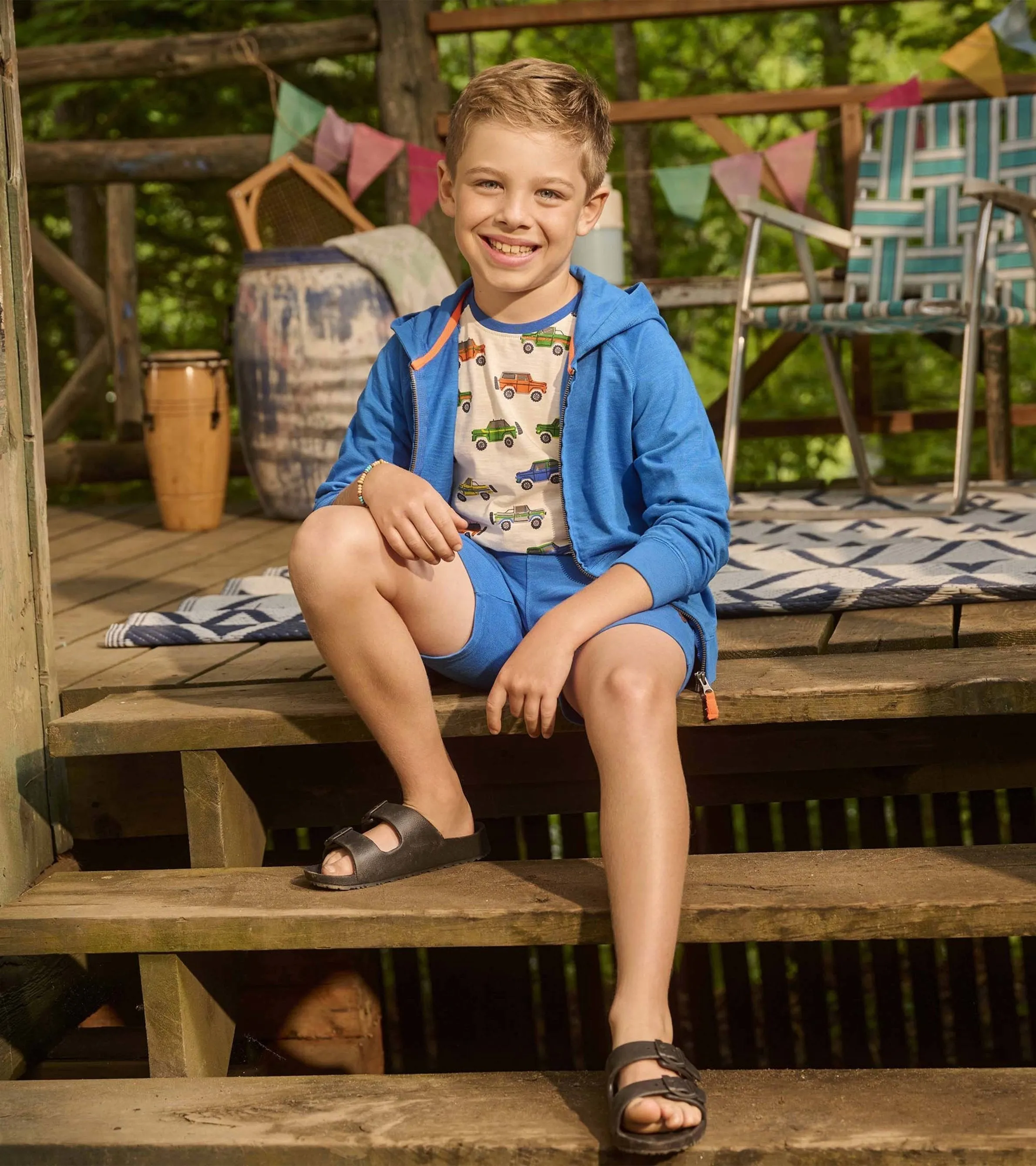 Boys Deep Blue Sky Zip-Up Hoodie -Hatley