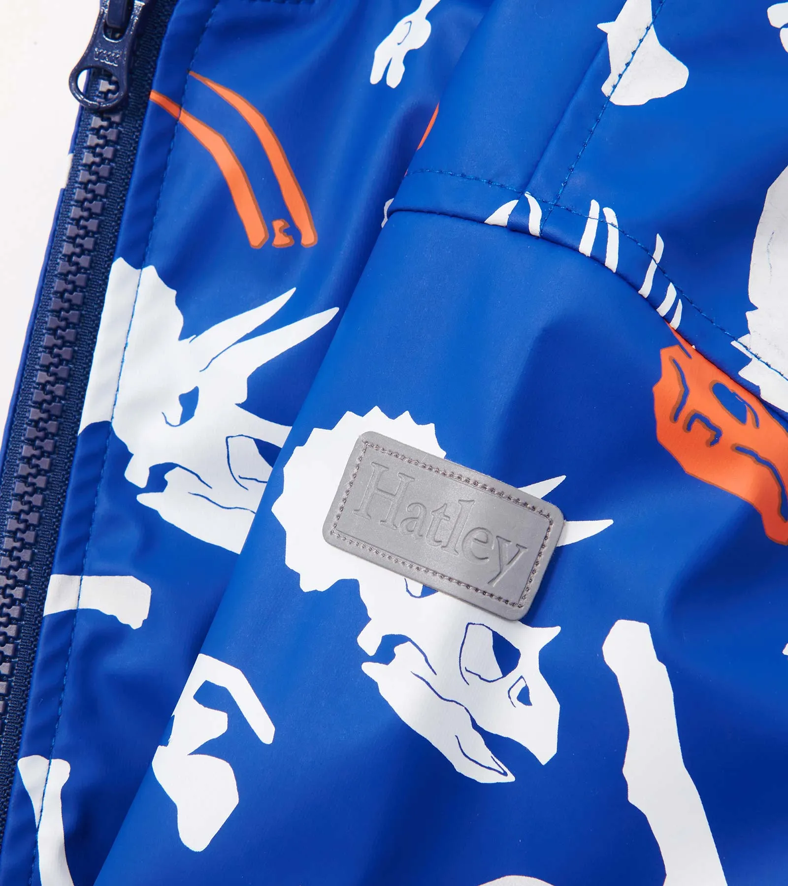 Boys Dino Fossils Colour Changing Zip-Up Rain Jacket -Hatley