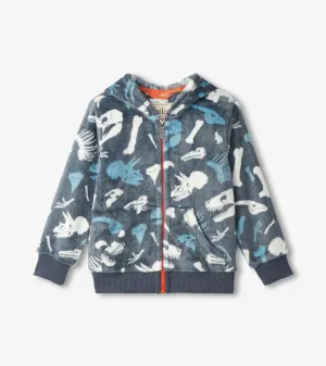 Boys Dino Fossils Fleece Zip-Up Hoodie -Hatley