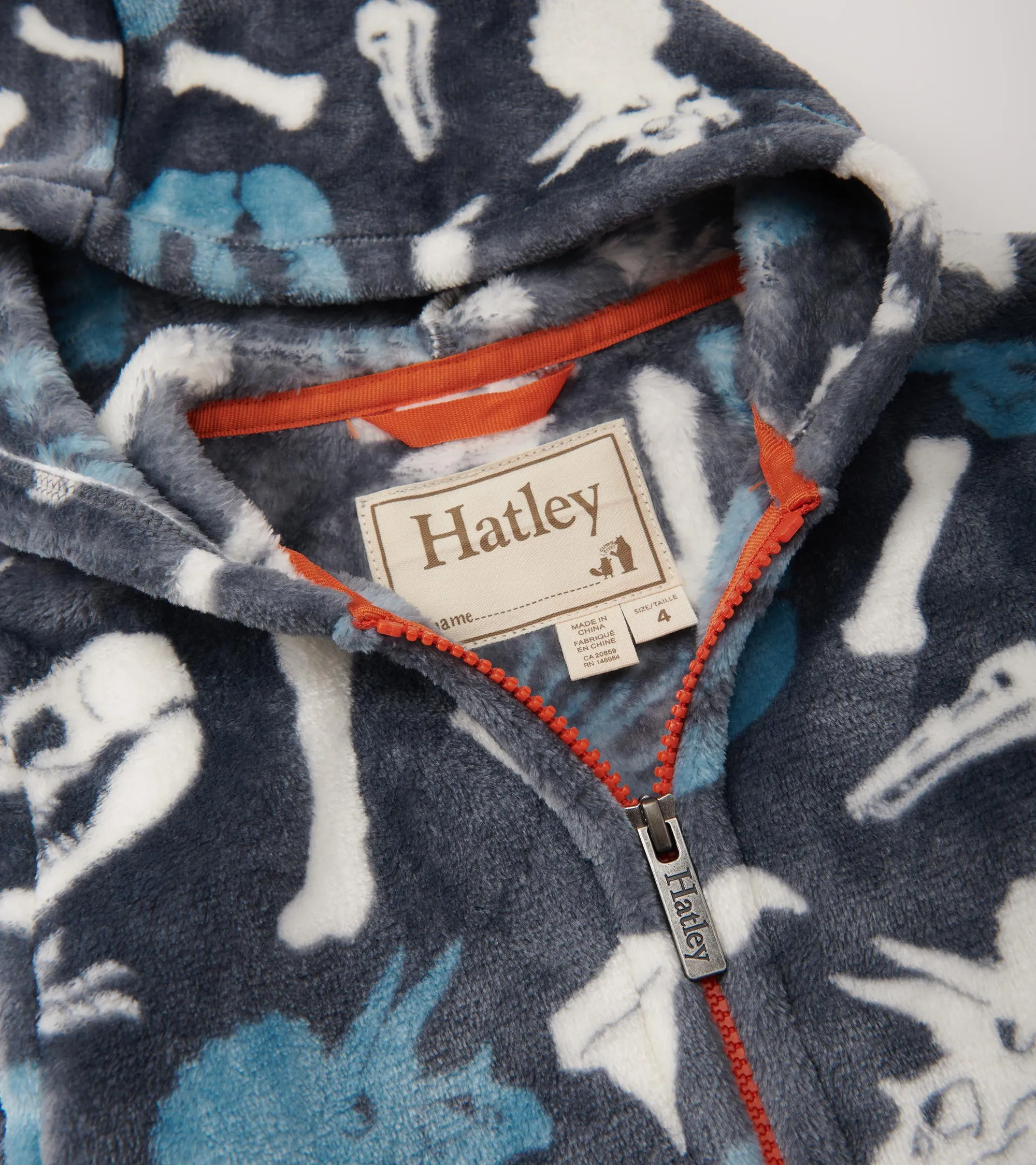 Boys Dino Fossils Fleece Zip-Up Hoodie -Hatley