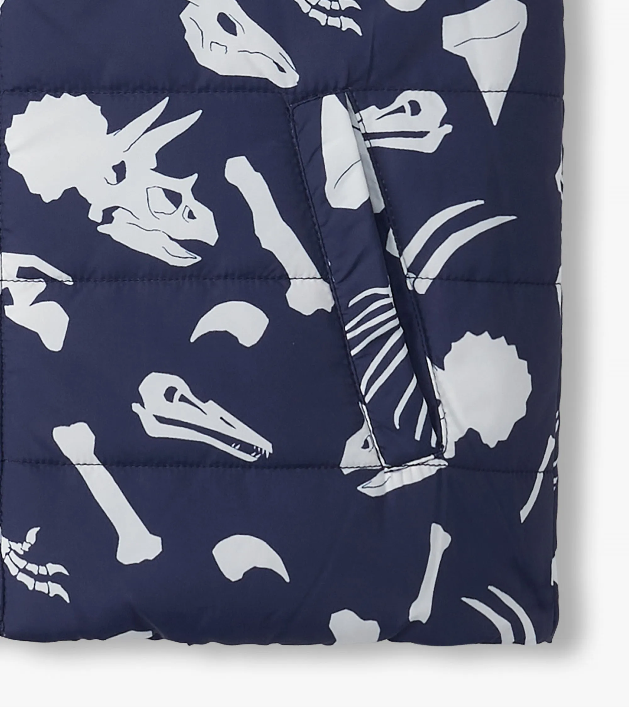 Boys Dino Fossils Reversible Quilted Vest -Hatley