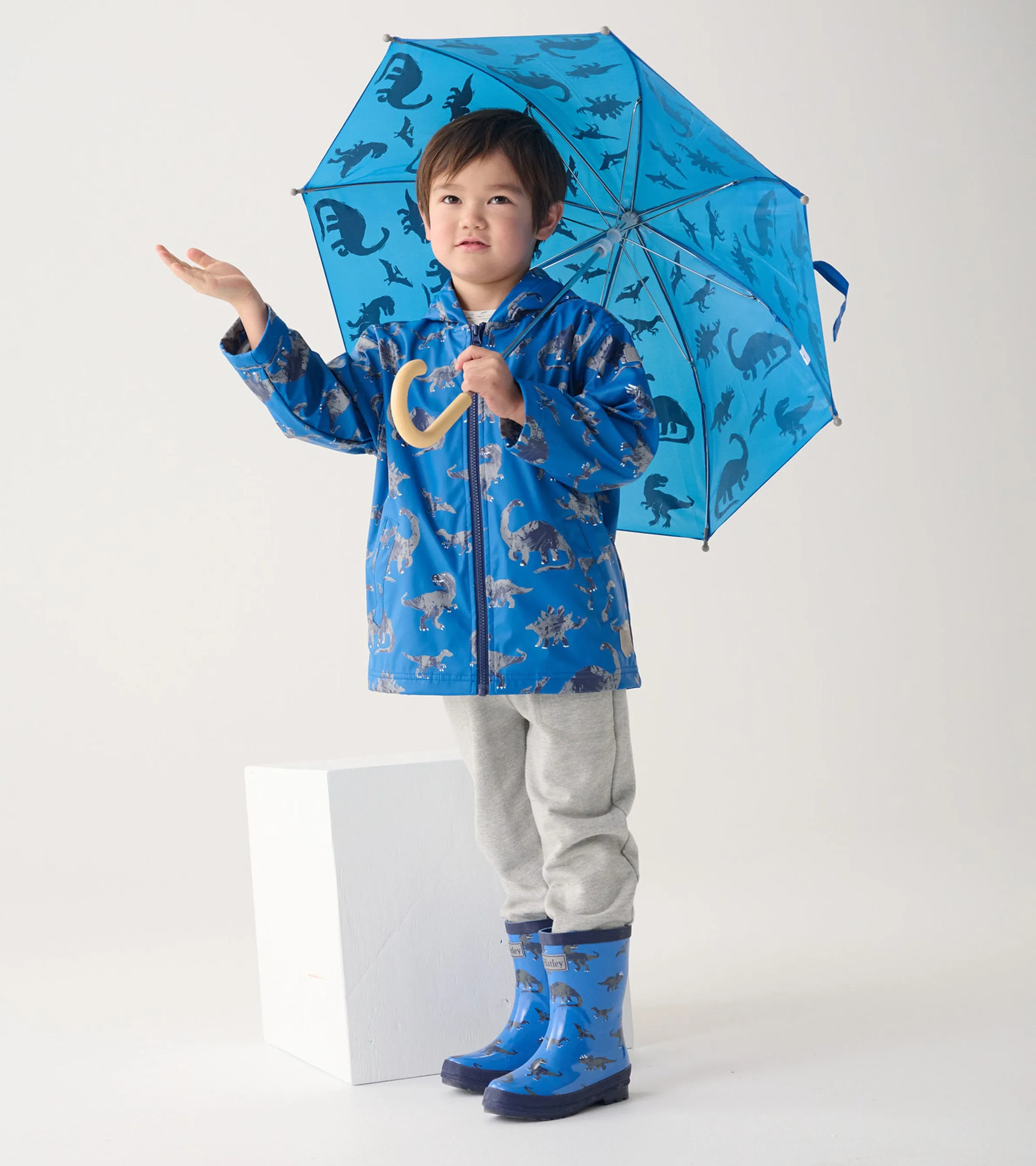 Boys Dinosaur Zip-Up Rain Jacket -Hatley