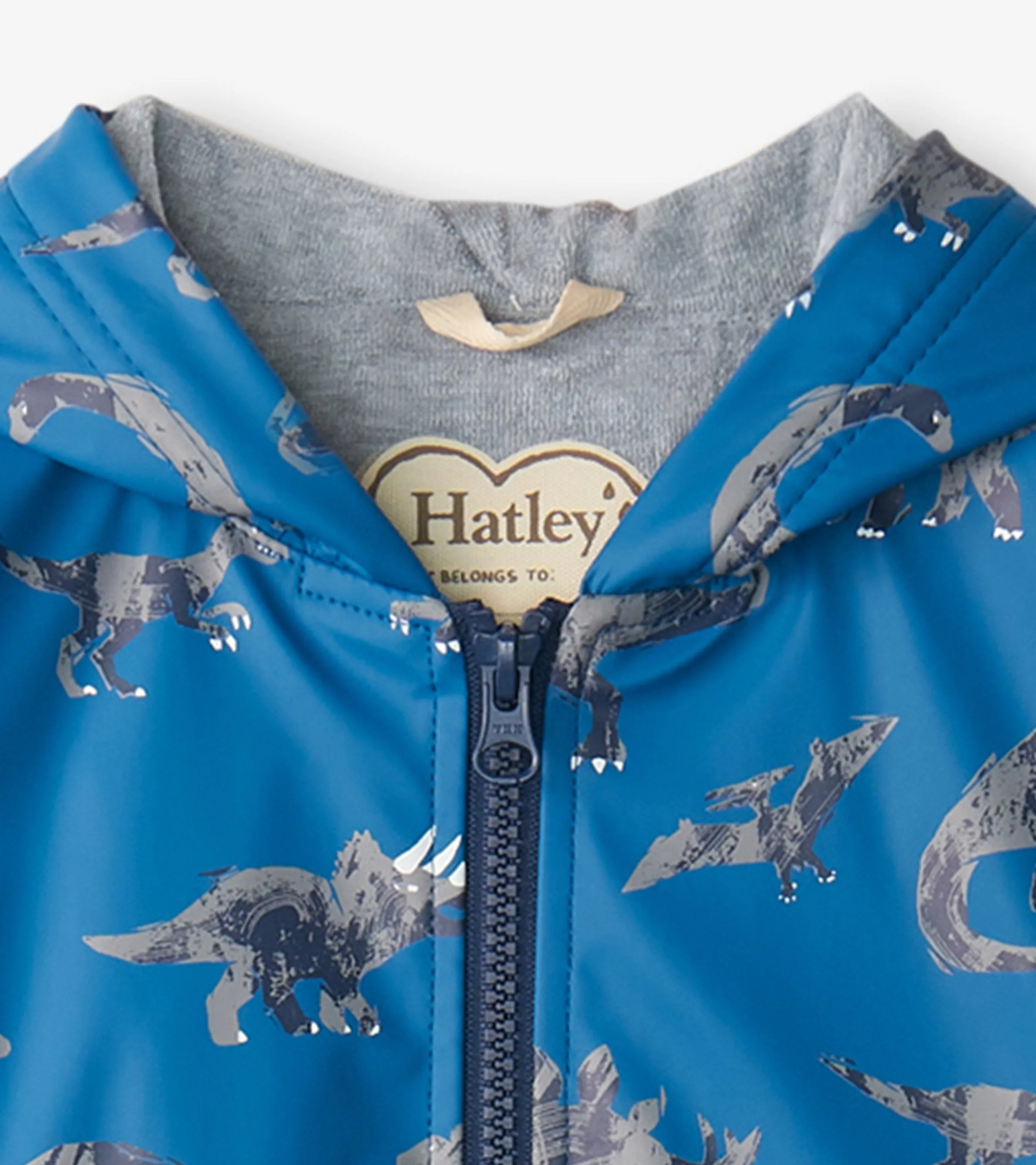 Boys Dinosaur Zip-Up Rain Jacket -Hatley