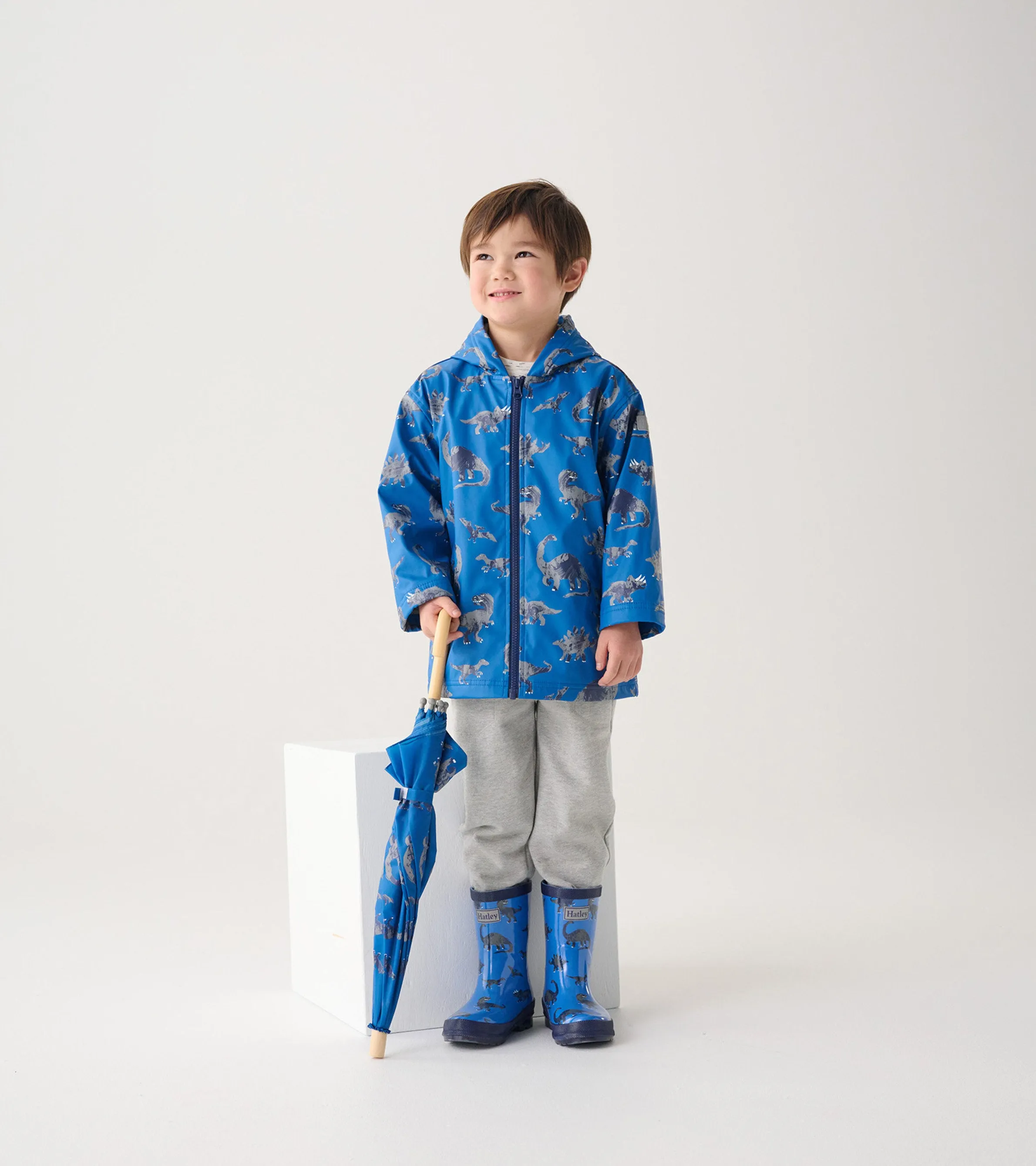 Boys Dinosaur Zip-Up Rain Jacket -Hatley