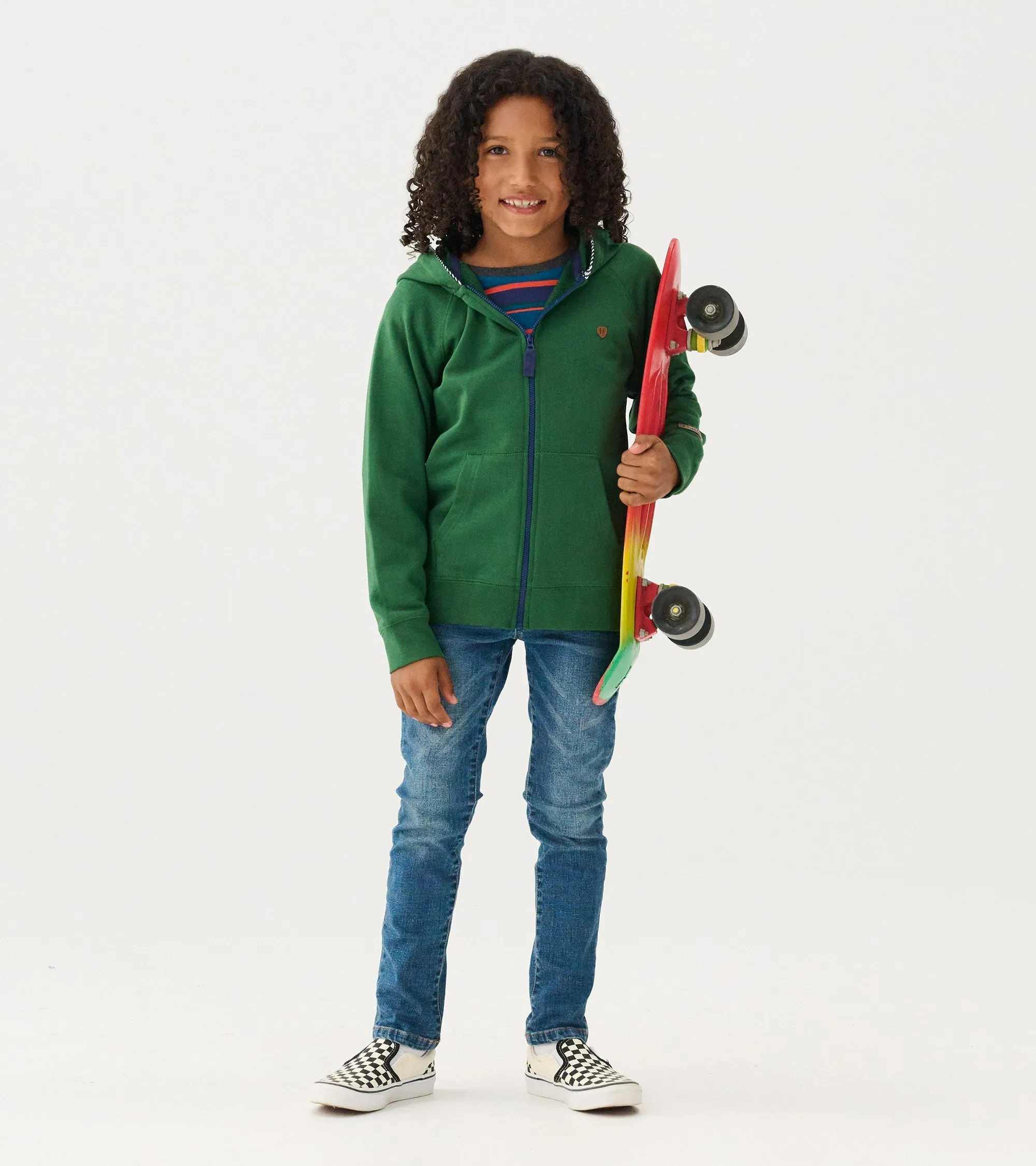 Boys Eden Green Zip-Up Hoodie -Hatley