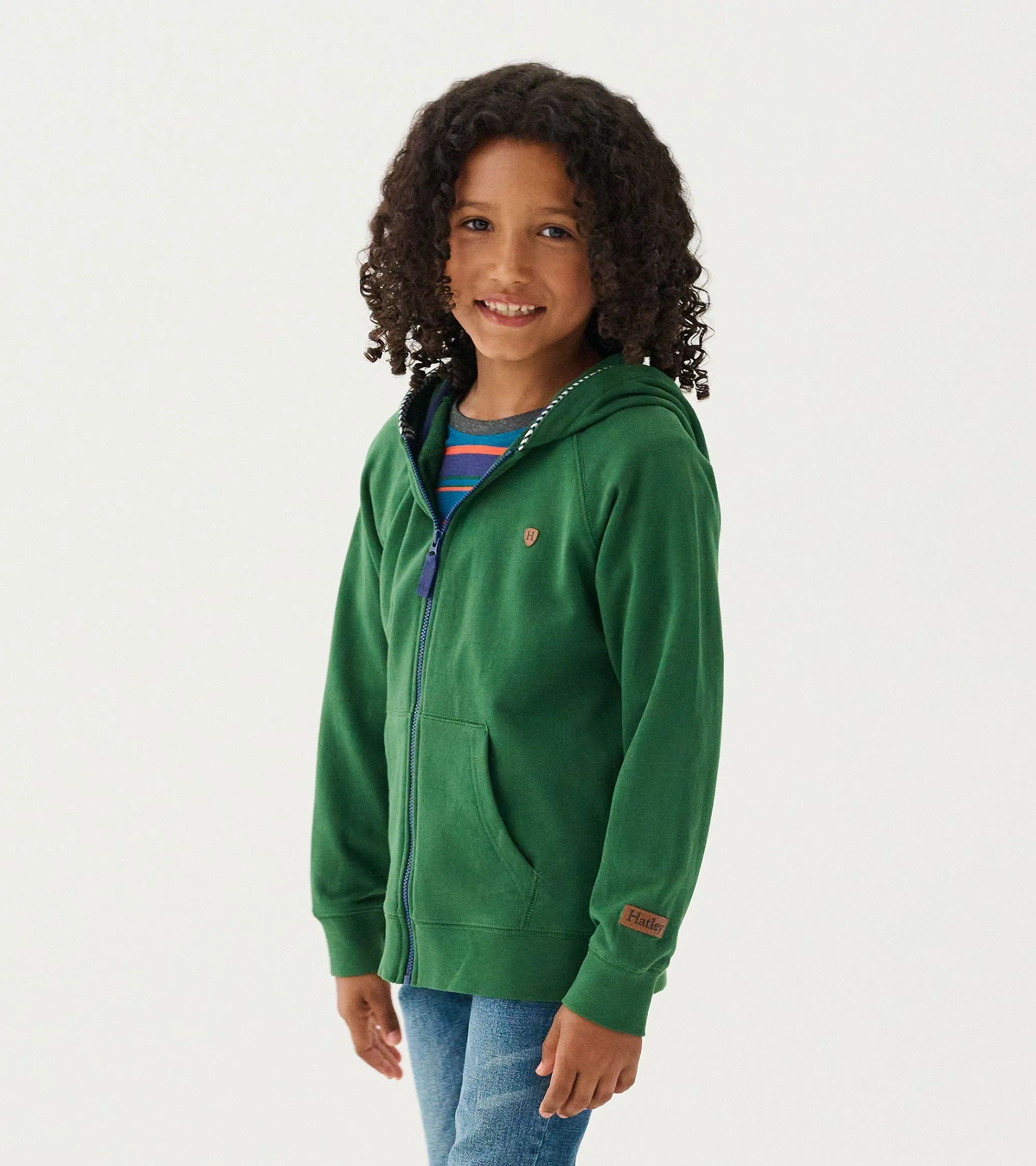 Boys Eden Green Zip-Up Hoodie -Hatley