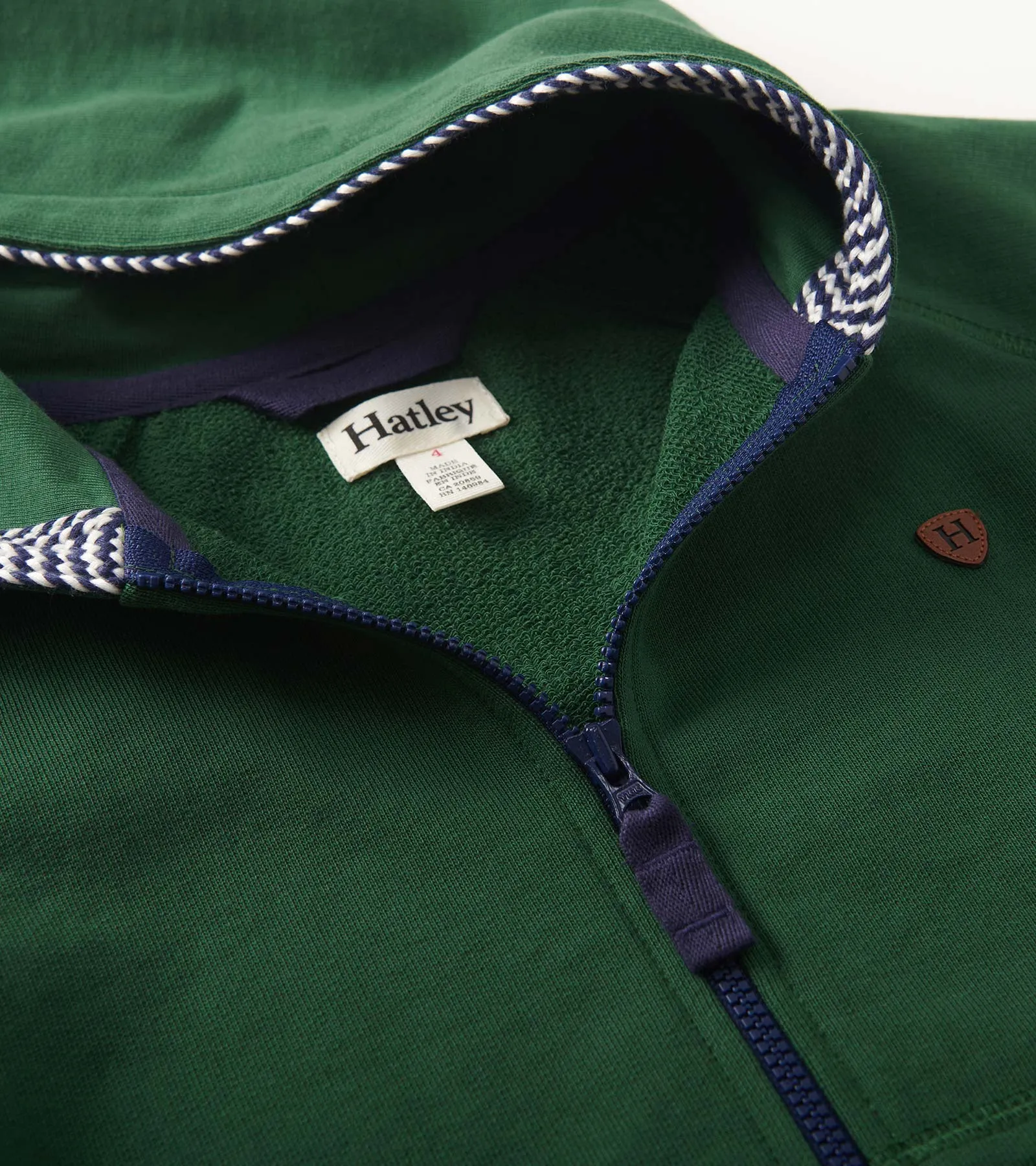 Boys Eden Green Zip-Up Hoodie -Hatley