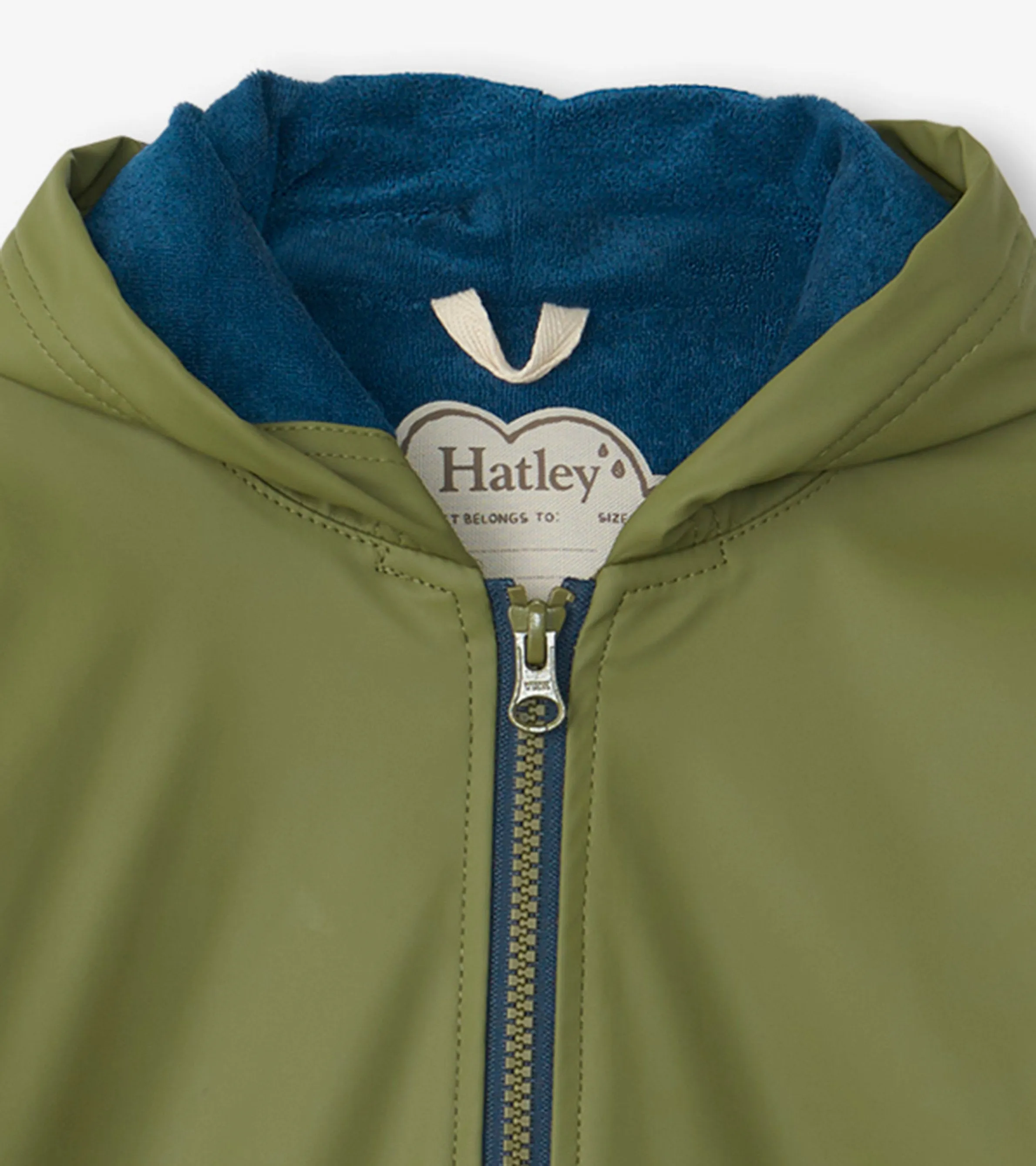 Boys Forest Green Zip-Up Rain Jacket -Hatley