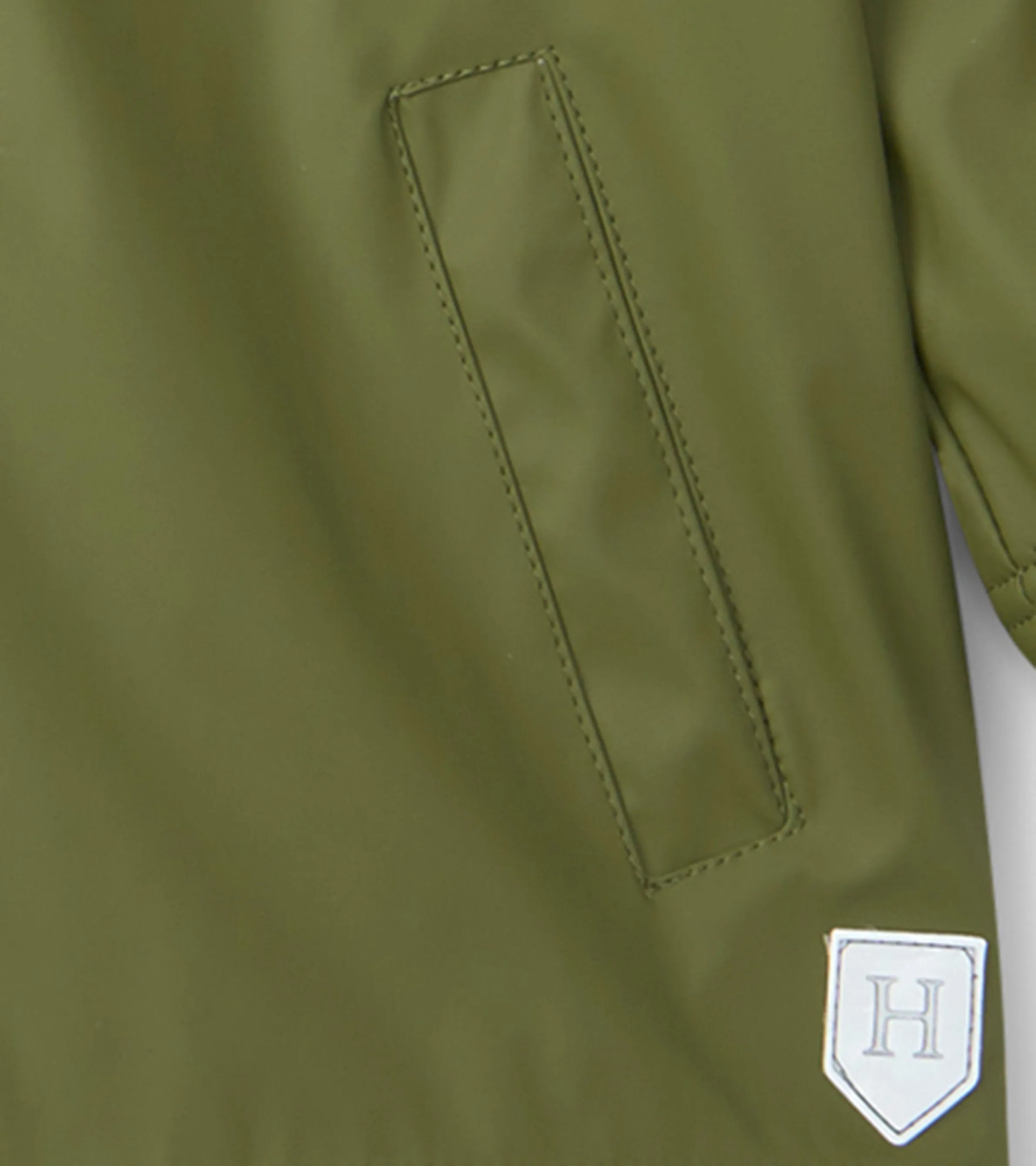 Boys Forest Green Zip-Up Rain Jacket -Hatley