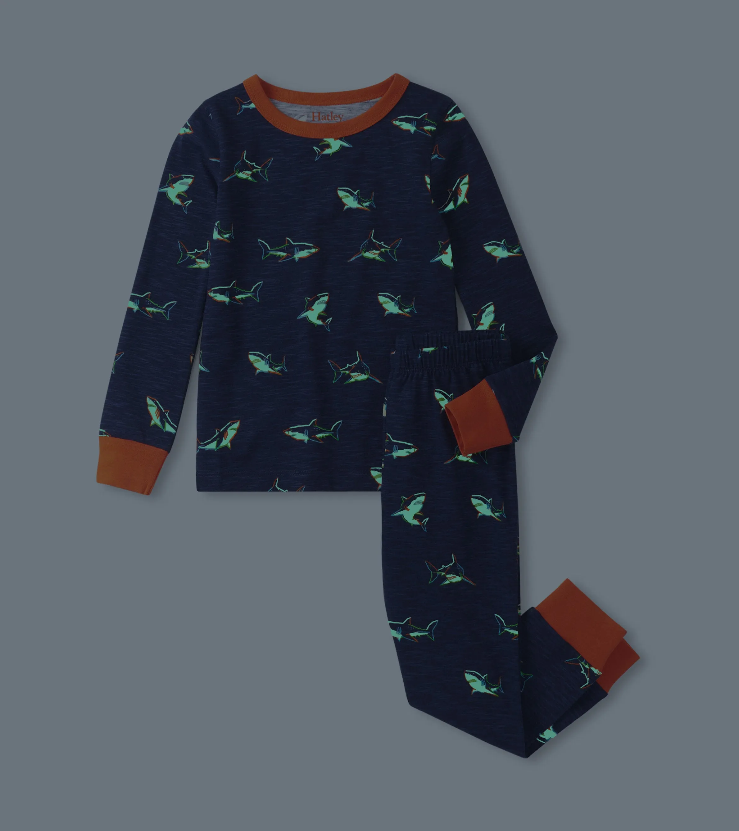 Boys Glow Sharks Pajama Set -Hatley