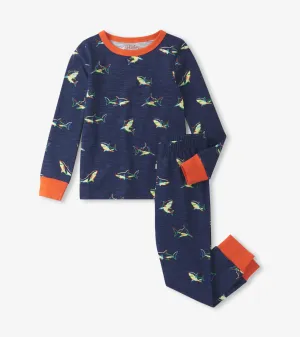 Boys Glow Sharks Pajama Set -Hatley
