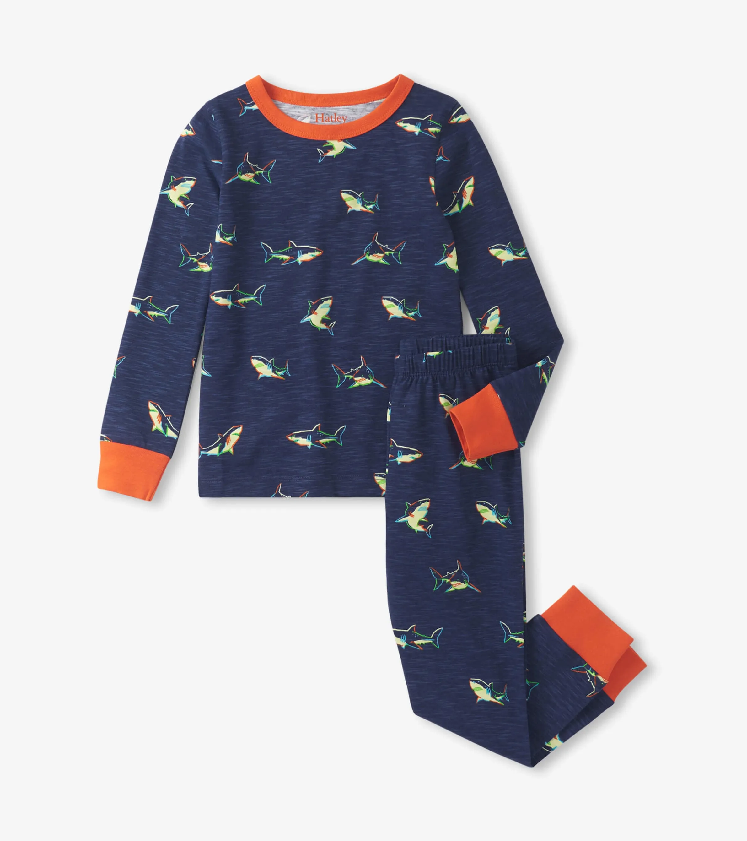 Boys Glow Sharks Pajama Set -Hatley