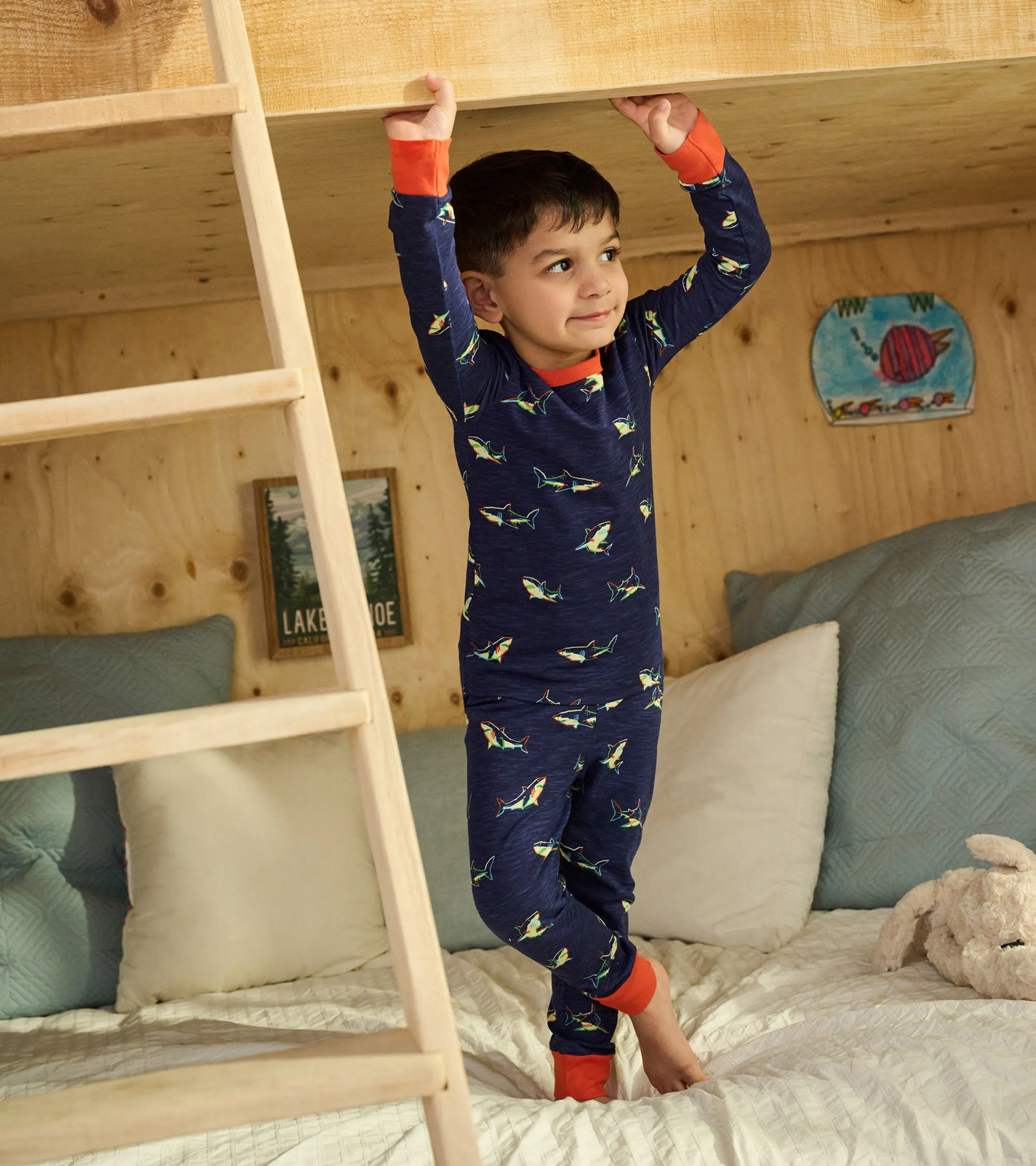 Boys Glow Sharks Pajama Set -Hatley